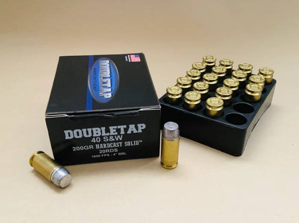 DoubleTap Ammunition .40 S&W 200gr Lead Flat Nose (LFN) ammunition