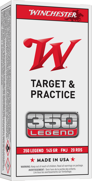 Winchester .350 Legend 145gr Full Metal Jacket (FMJ) ammunition