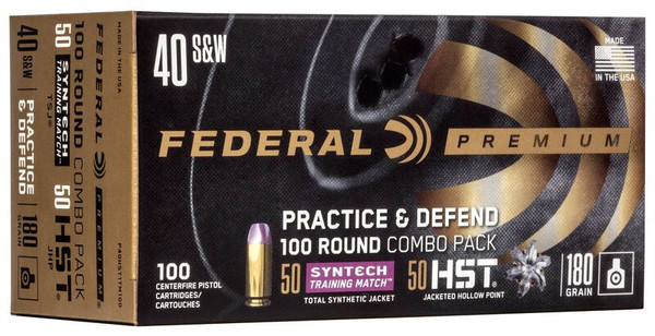 Federal Practice & Defend 40 S&W 180 Grain HST JHP / Syntech TSJ