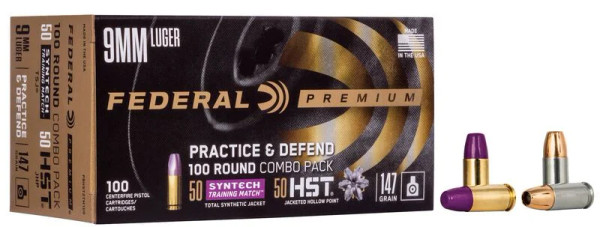 Federal 9mm Luger 147gr Jacketed Hollow Point (JHP) ammunition