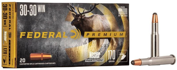 Federal 30-30 Win 170 Grain Nosler Partition
