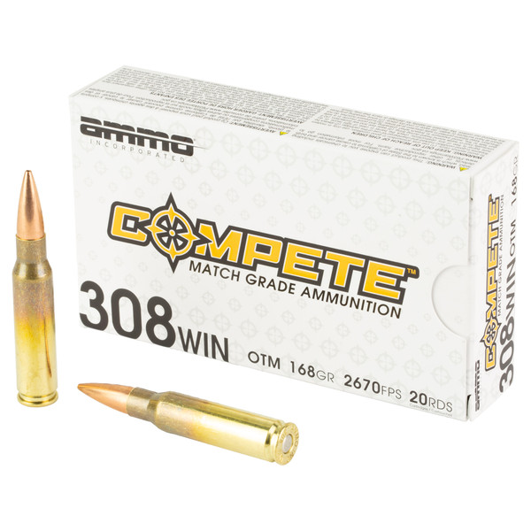 Ammo Inc .308 Winchester 168gr Open Tip Match (OTM) ammunition