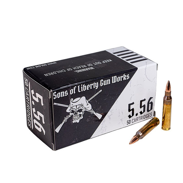 Sons of Liberty Gun Works 5.56 NATO 55gr Full Metal Jacket (FMJ) ammunition