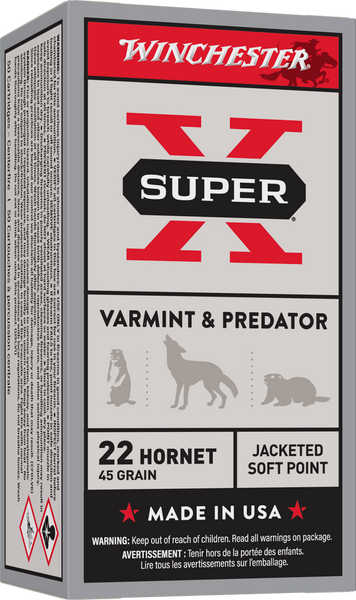Winchester .22 Hornet 45gr Soft Point ammunition