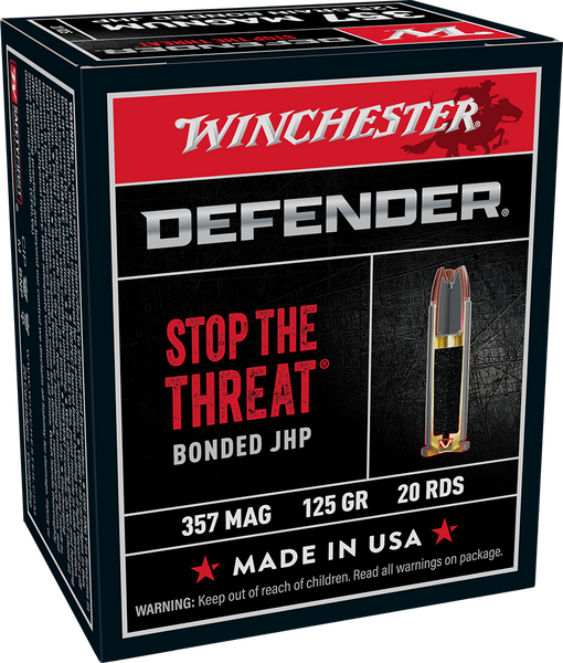 Winchester .357 Magnum 125gr Jacketed Hollow Point (JHP) ammunition