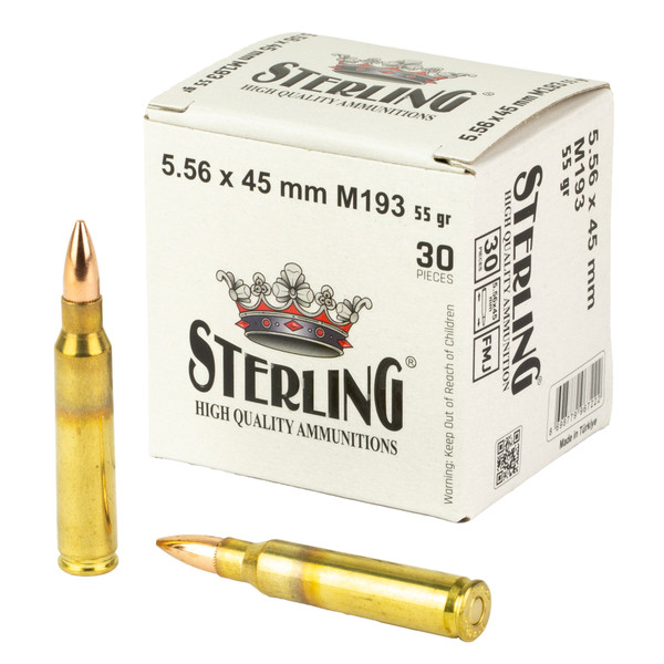 Sterling 5.56 NATO 55gr Full Metal Jacket (FMJ) ammunition