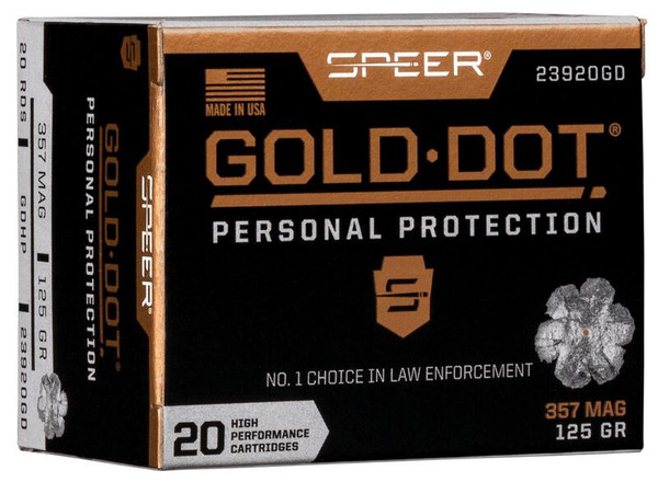Speer Ammunition .357 Magnum 125gr Jacketed Hollow Point (JHP) ammunition