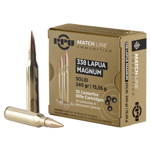 Prvi Partizan (PPU) .338 Lapua Magnum 240gr Full Metal Jacket (FMJ) ammunition