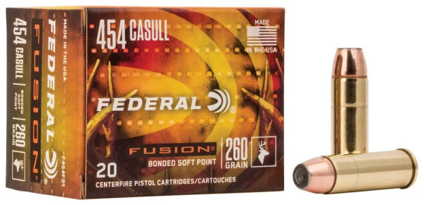 Federal .454 Casull 260gr Soft Point ammunition