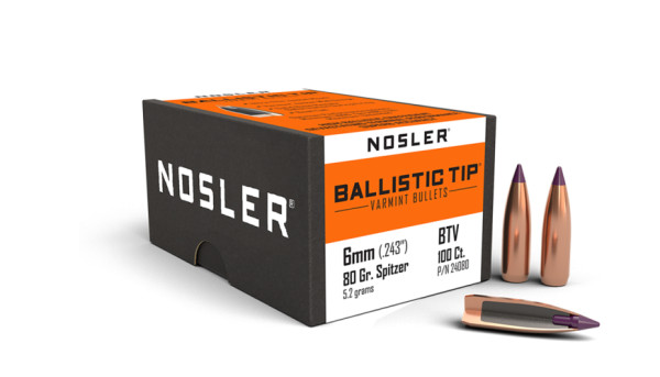 Nosler Bullets 6mm .243" 80 Grain Ballistic Tip