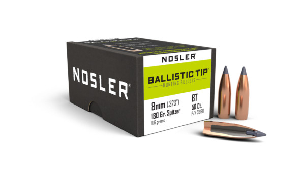Nosler Bullets 8mm .323" 100 Grain Ballistic Tip