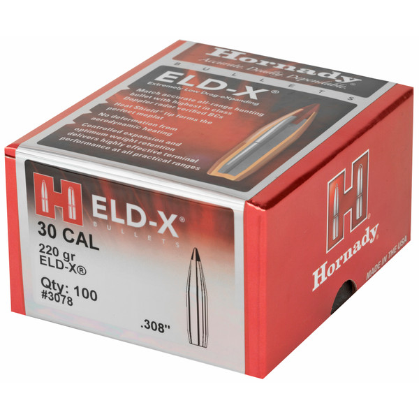 Hrndy Eld-x 30cal .308 220gr 100ct 3078 Hornady