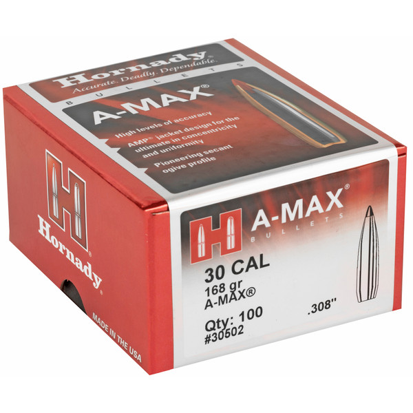 Hrndy Match A-max 30cal 168gr 100ct 30502 Hornady