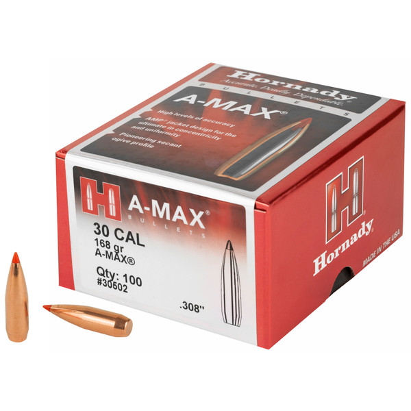 Hrndy Match A-max 30cal 168gr 100ct 30502 Hornady
