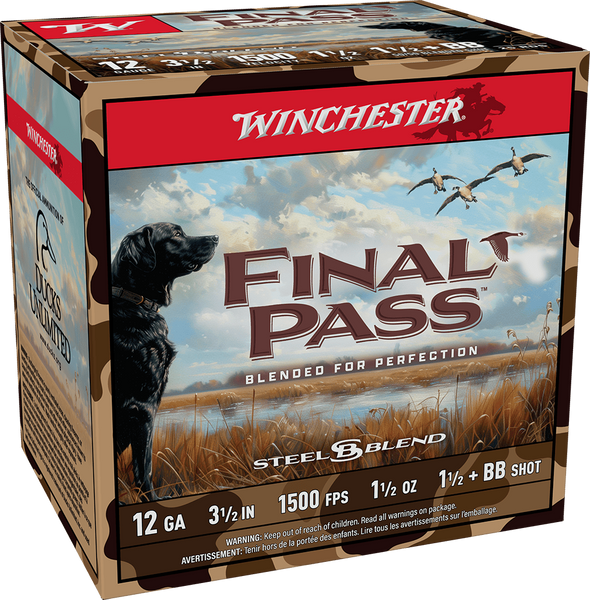 Winchester Final Pass 12 Gauge 3.5" #BB & #1.5 Steel Blend 1 1/2 oz.