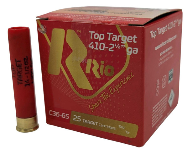 Rio Top Target 14 .410ga Target Load 2.5 inch Shotgun Shells - #8 | 1/2 oz. | 1200 fps | 25rd Box 8435101621984 RC368 Rio Ammunition