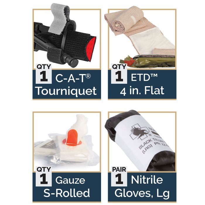 North American Rescue Individual Patrol Officer Kit (IPOK) - S-Rolled Gauze (no Hemostatic)