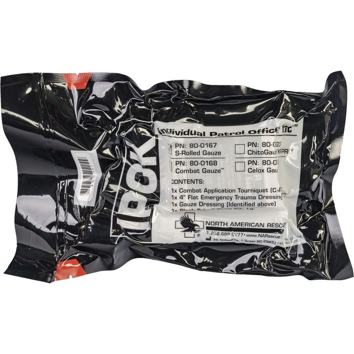 North American Rescue Individual Patrol Officer Kit (IPOK) - S-Rolled Gauze (no Hemostatic)