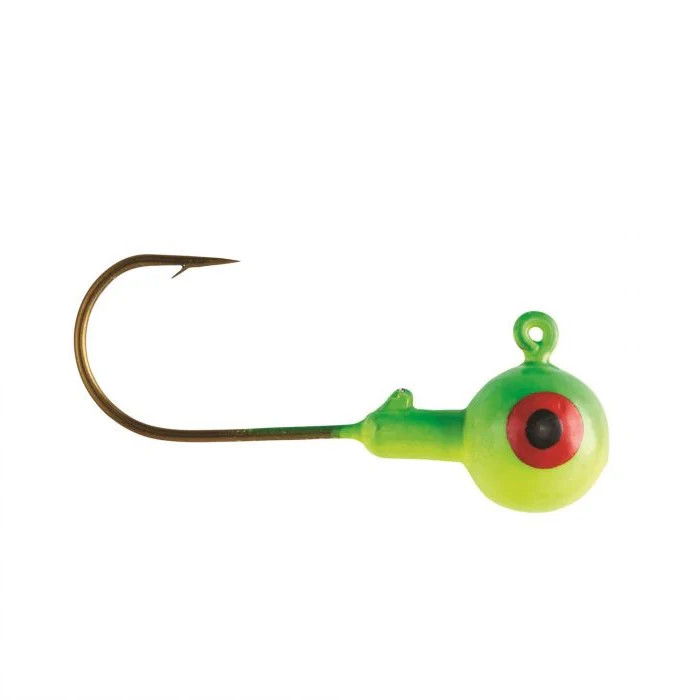 Eagle Claw Ball Jig Head 3/8 oz - Chartreuse/Lime, 10 Pack