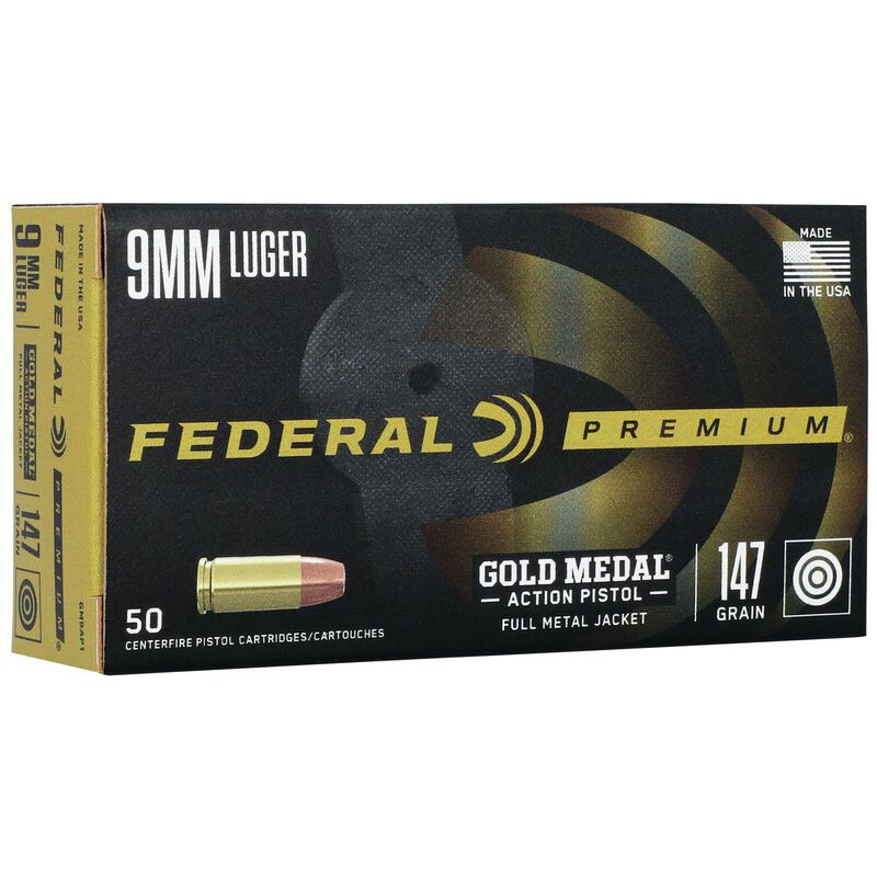 Federal 9mm Luger 147gr Total Metal Jacket (TMJ) ammunition