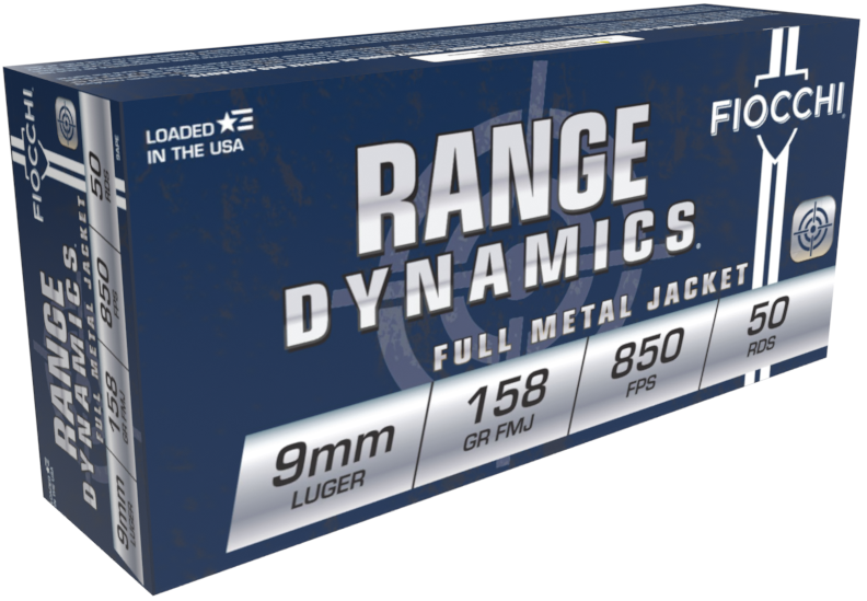 Fiocchi 9mm Luger 158gr Full Metal Jacket (FMJ) ammunition