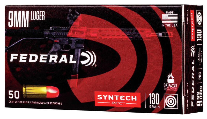 Federal 9mm Luger 130gr Total Synthetic Jacket (TSJ) ammunition