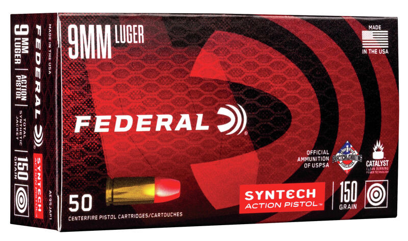 Federal 9mm Luger 150gr Total Synthetic Jacket (TSJ) ammunition