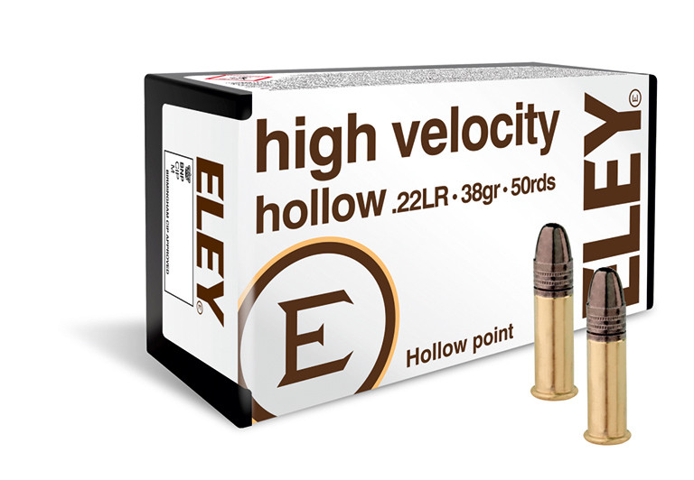 Eley .22 LR 38gr Hollow Point (HP) ammunition