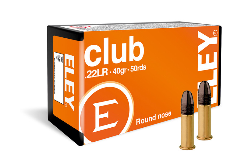 Eley .22 LR 40gr Lead Round Nose (LRN) ammunition