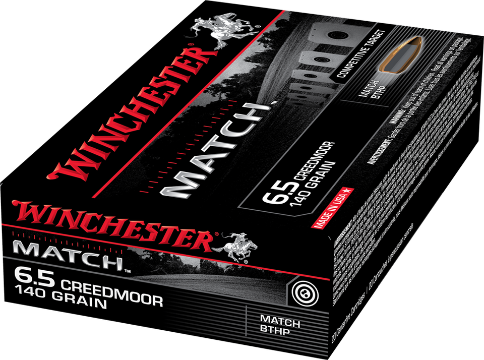Winchester 6.5mm Creedmoor 140gr Hollow Point Boat Tail (HPBT) ammunition