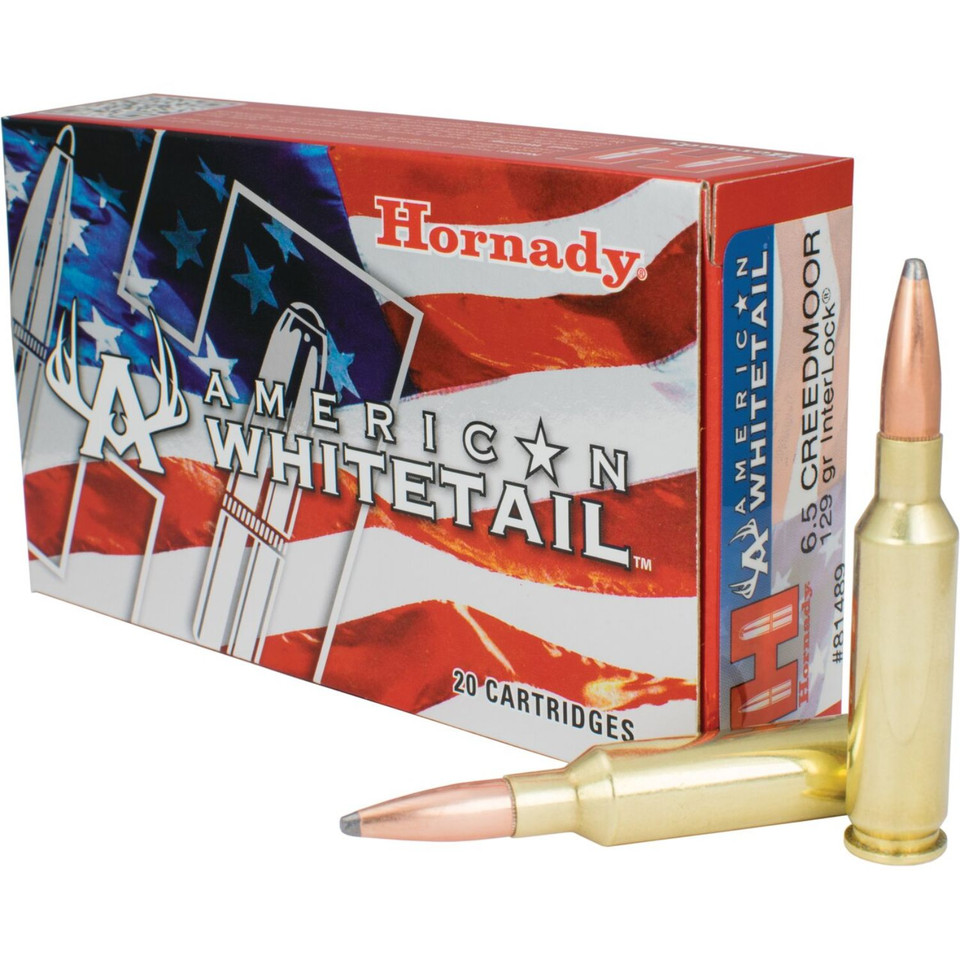 Hornady American Whitetail 6.5mm Creedmoor 129 Grain InterLock