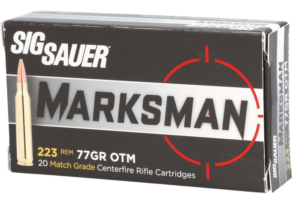 Sig Sauer .223 Remington 77gr Open Tip Match (OTM) ammunition