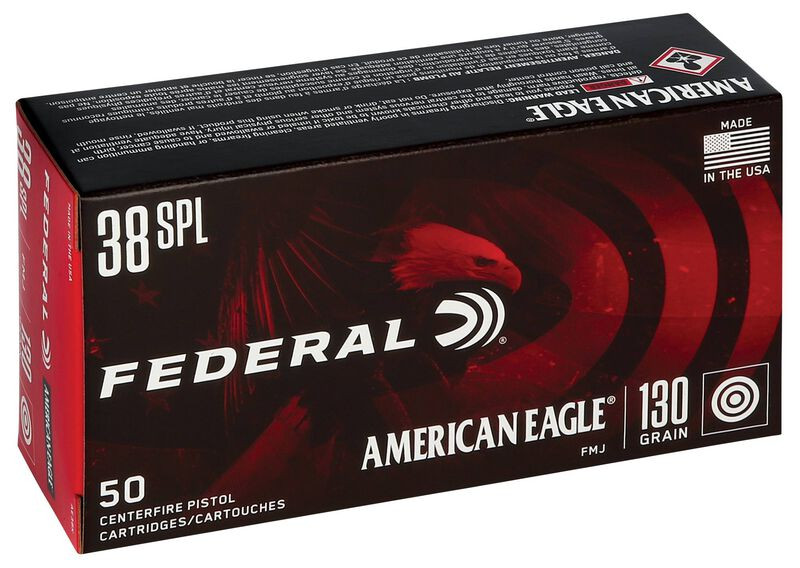 Federal .38 Special 130gr Full Metal Jacket (FMJ) ammunition