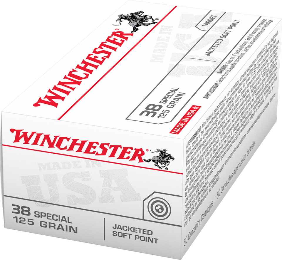 Winchester .38 Special 125gr Soft Point ammunition