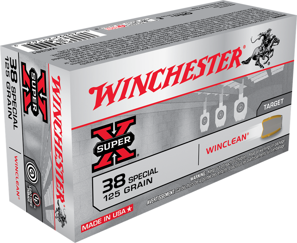 Winchester .38 Special 125gr Jacketed Flat Point (JFP) ammunition