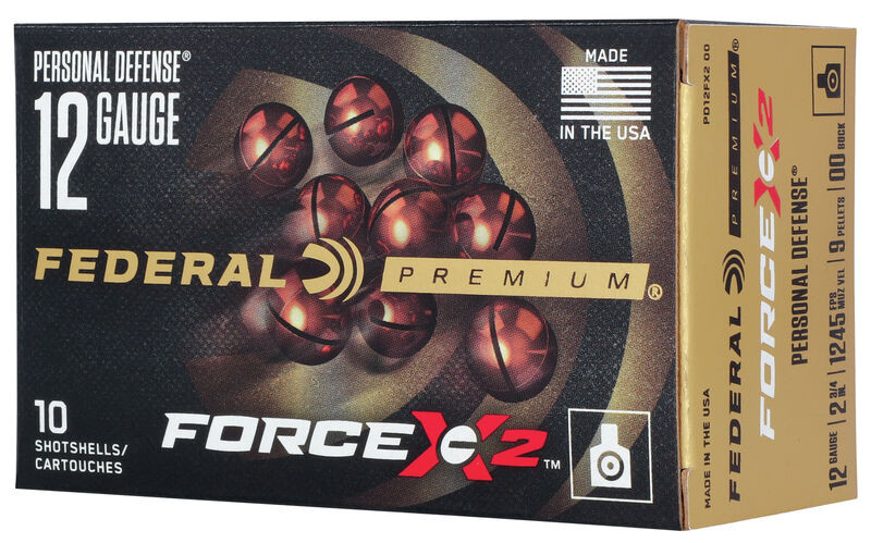 Federal Personal Defense Shotshell Force X2 12 Gauge 2.75" 9 Pellets  #00 Buck