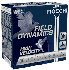 Fiocchi Field Dynamics Upland Game 12 Gauge 2.75". 1 1/4 oz. #4