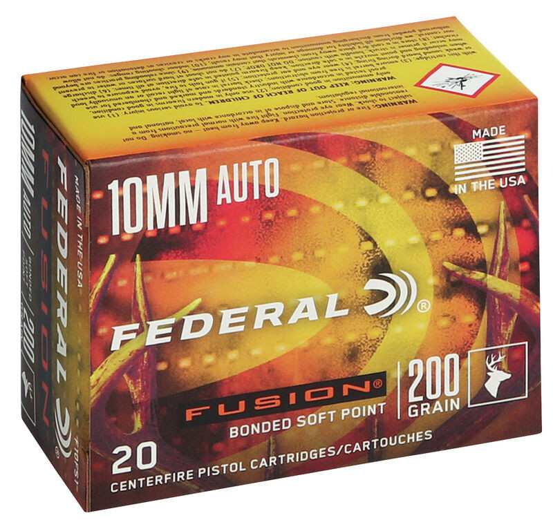 Federal 10mm Auto 200gr Soft Point (SP) ammunition