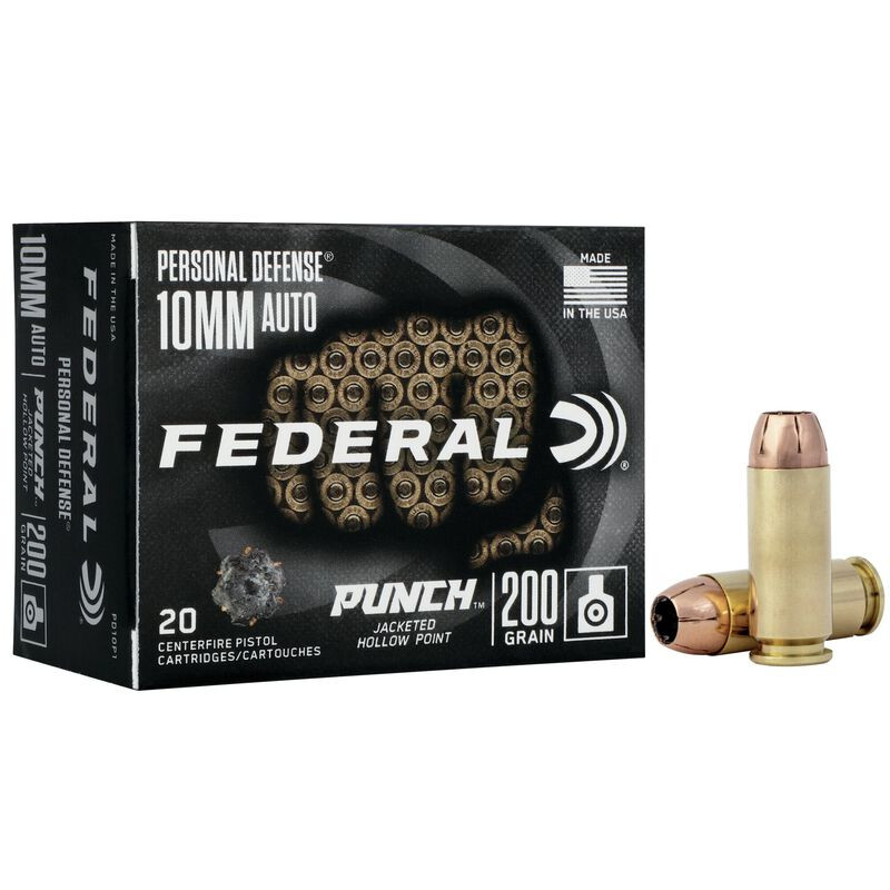 Federal 10mm 200gr Jacketed Hollow Point (JHP) ammunition