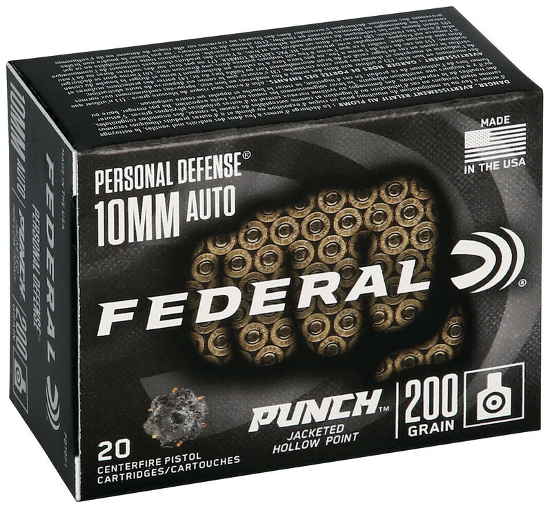 Federal 10mm 200gr Jacketed Hollow Point (JHP) ammunition