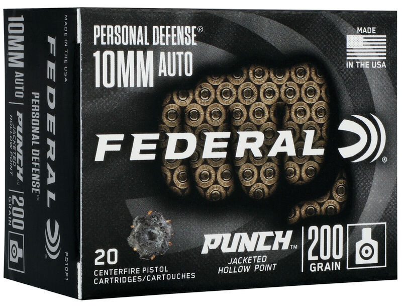 Federal 10mm 200gr Jacketed Hollow Point (JHP) ammunition