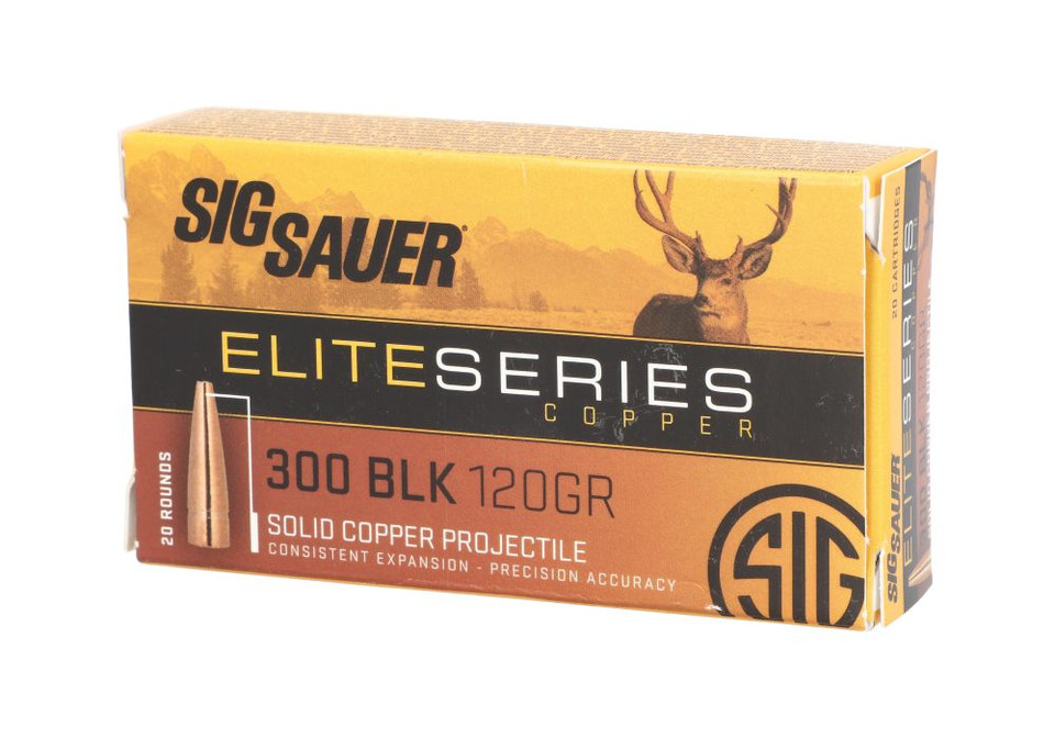 Sig Sauer Elite Hunting .300 AAC Blackout 120 Grain Solid Copper