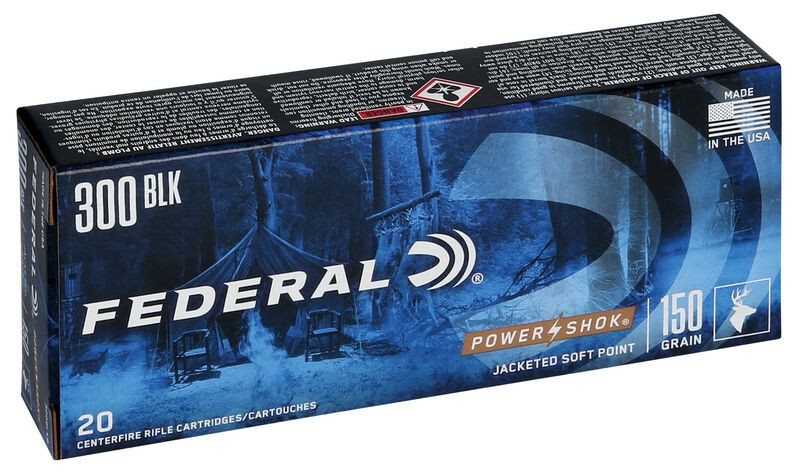 Federal Power-Shok Rifle .300 AAC Blackout 150 Grain Soft Point