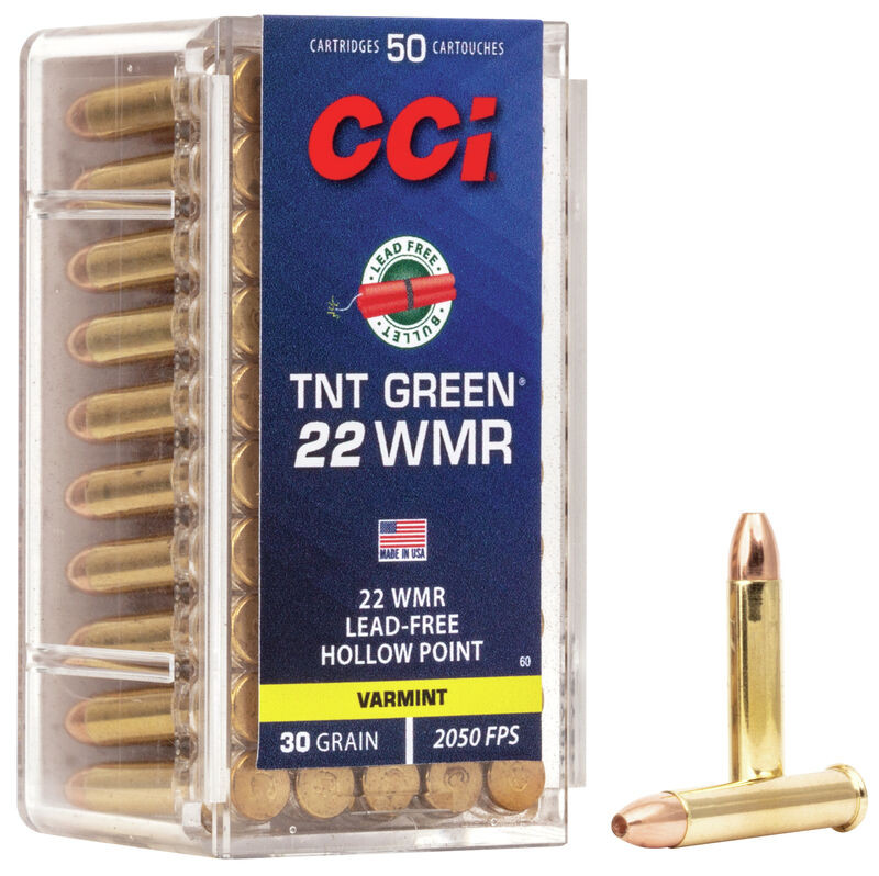 CCI .22 WMR 30gr Jacketed Hollow Point (JHP) ammunition