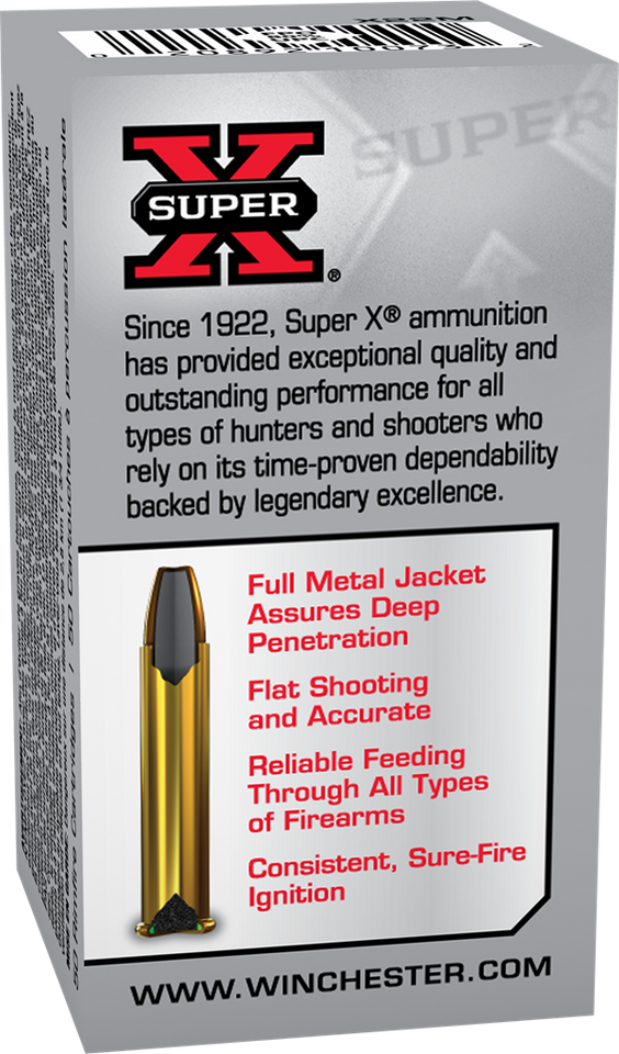 Winchester .22 WMR 40gr Full Metal Jacket (FMJ) ammunition