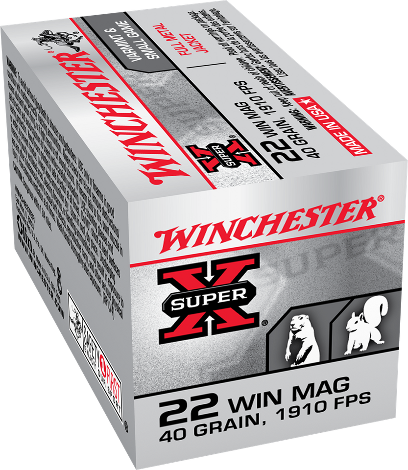 Winchester .22 WMR 40gr Full Metal Jacket (FMJ) ammunition