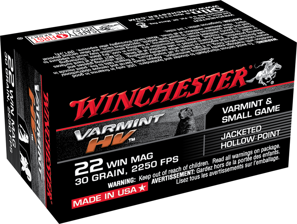 Winchester Varmint HV .22 WMR 30 Grain Jacketed Hollow Point (JHP)