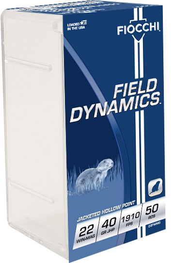 Fiocchi .22 WMR 40gr Jacketed Hollow Point (JHP) ammunition