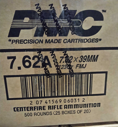 PMC 7.62x39mm 123gr Full Metal Jacket (FMJ) ammunition