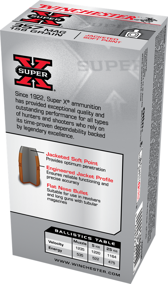 Winchester .357 Magnum 158gr Soft Point ammunition